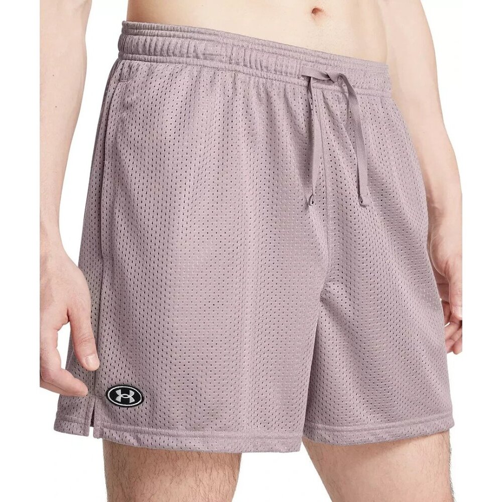 Under Armour Men's Icon Mesh Shorts Tetra Gray/White Large Active 5" inseam - Picture 3 of 5